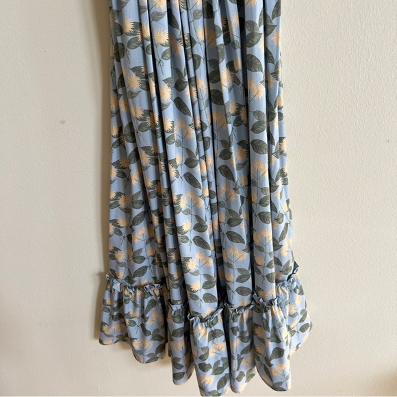 Palmacea Floral Smocked Bow Shoulder Maxi Dress Acacia Blue Yellow - Picture 6 of 7